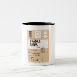 Flugticket Paris Frankreich Zweifarbige Tasse