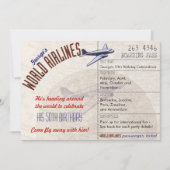 Flugticket Party Einladung MultiDates - CUSTOM (Vorderseite)