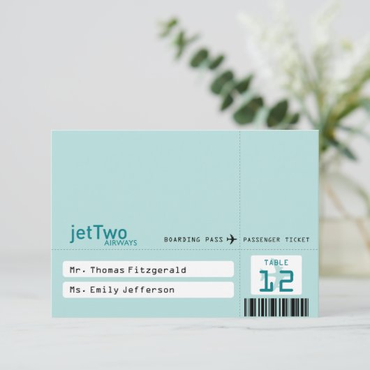 Flugticket Sitzkarte Einladung (Stehend Vorderseite)