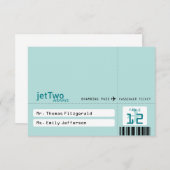 Flugticket Sitzkarte Einladung (Vorne/Hinten)