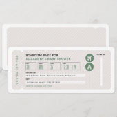 Flugticket Thema neutrale Babydusche Einladung (Vorne/Hinten)