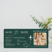 Flugticket Ziel Save the Date QR Code (Stehend Vorderseite)