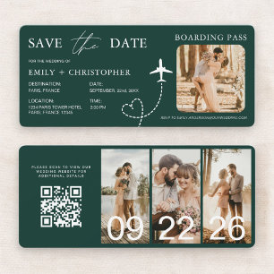 Flugticket Ziel Save the Date QR Code