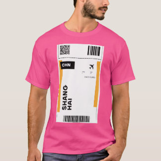 Flugticketdesign in Shanghai - Inspirierte Reise T T-Shirt