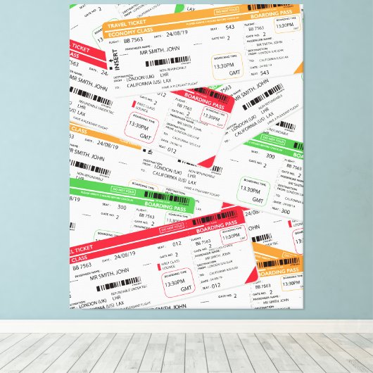Flugtickets Leinwanddruck (Insitu (Holzboden))