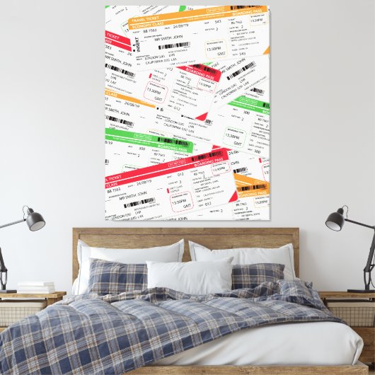 Flugtickets Leinwanddruck (Insitu (Schlafzimmer))