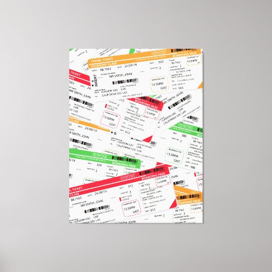 Flugtickets Leinwanddruck (Vorderseite)