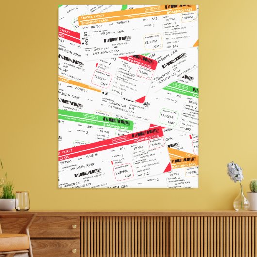 Flugtickets Leinwanddruck (Insitu (Wohnzimmer))