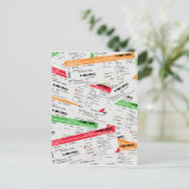 Flugtickets Postkarte (Stehend Vorderseite)