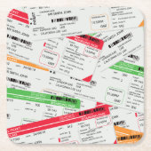 Flugtickets Rechteckiger Pappuntersetzer (Vorderseite)