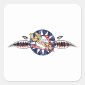 Flugtigers Quadratischer Aufkleber (Vorderseite)