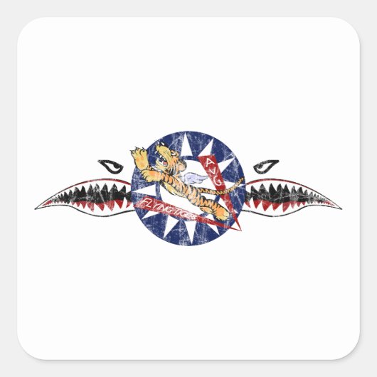 Flugtigers Quadratischer Aufkleber (Vorderseite)