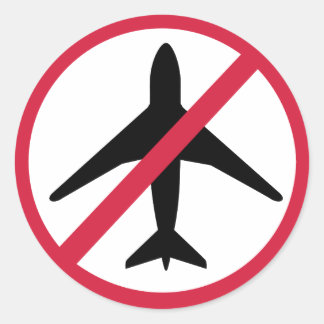 Flugverbotszone Runder Aufkleber