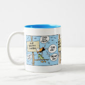 Flugverkehr-Chaos-Luftfahrt-Spaß-Tasse Zweifarbige Tasse (Links)