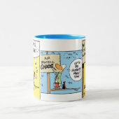 Flugverkehr-Kontrollen-Cartoon-Kaffee-Tasse Zweifarbige Tasse (Mittel)