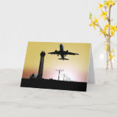 Flugverkehr-Kontrollen-Turm u. Flugzeug Karte (Gelbe Blume)