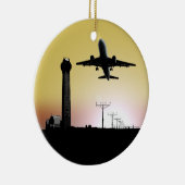 Flugverkehr-Kontrollen-Turm u. Flugzeug Keramik Ornament (Rechts)