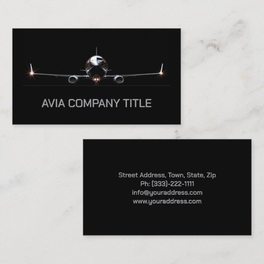 Flugverkehrsmanagement und Flughafenbetrieb Visitenkarte (Vorne/Hinten)