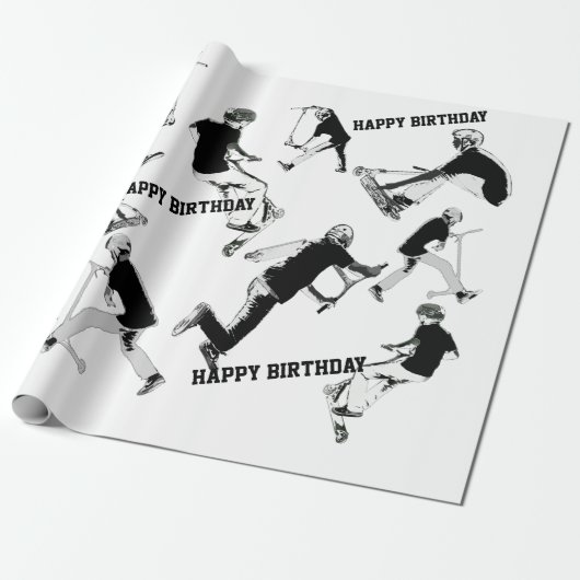 Flugzeit!- Scooter-Spaß Geschenkpapier (Ungerollt)