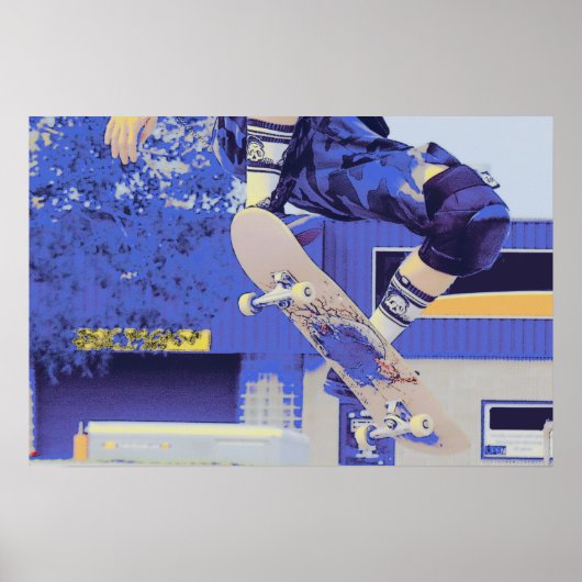 Flugzeit - Skateboarder Poster (Vorne)