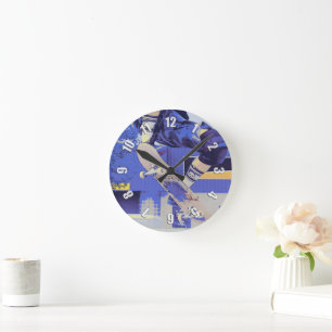 Flugzeit - Skateboarder Runde Wanduhr
