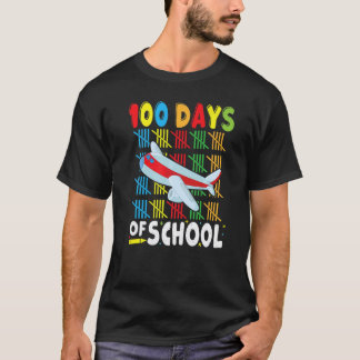 Flugzeug 100 Tage Schule Für Lehrer Jungen Mädchen T-Shirt