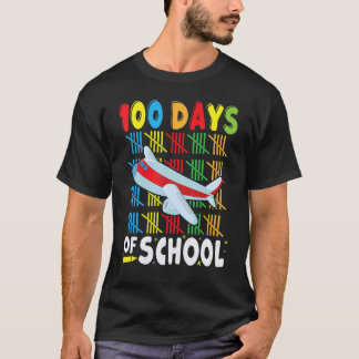 Flugzeug 100 Tage Schule Für Lehrer Jungen Mädchen T-Shirt