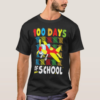 Flugzeug 100 Tage Schulkleidung für Lehrer B T-Shirt