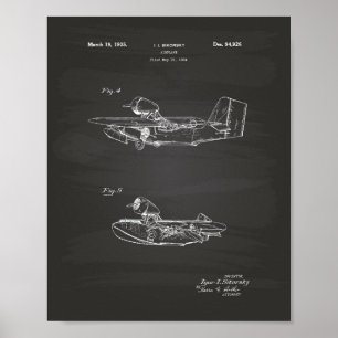 Flugzeug 1926 Chalkboard für Patente Poster