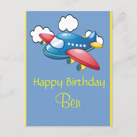 Flugzeug 1. Geburtstag Postkarte (Vorderseite)