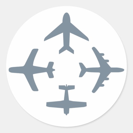 Flugzeug 4 Aufkleber (Vorderseite)
