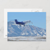 Flugzeug ab Flughafen Postkarte (Vorne/Hinten)