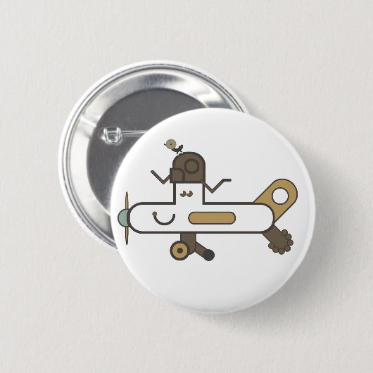 Flugzeug-Abzeichen Button (Vorne & Hinten)