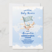 Flugzeug Adventure erwartet Baby Shower Einladung (Vorderseite)