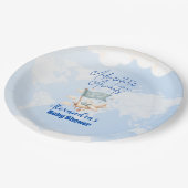 Flugzeug Adventure erwartet Baby Shower Pappteller (Schrägansicht)