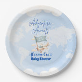 Flugzeug Adventure erwartet Baby Shower Pappteller (Vorderseite)