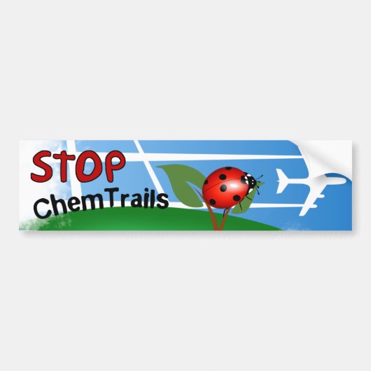 Flugzeug-Aerosol Chemtrails Dame Bug Leaf Autoaufkleber (Vorne)