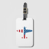 Flugzeug Aircraft USA Flag Veteran Pilot Geschenk Gepäckanhänger (Vorderseite Vertikal)