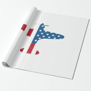 Flugzeug Aircraft USA Flag Veteran Pilot Geschenk Geschenkpapier