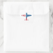 Flugzeug Aircraft USA Flag Veteran Pilot Geschenk Quadratischer Aufkleber (Tasche)