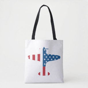Flugzeug Aircraft USA Flag Veteran Pilot Geschenk Tasche