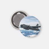 Flugzeug am Himmel Magnet (Vorderseite/Rückseite)
