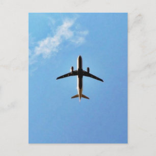 Flugzeug am Himmel Postkarte
