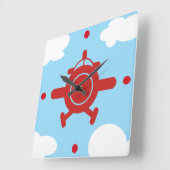 Flugzeug am Himmel Quadratische Wanduhr (Winkel)