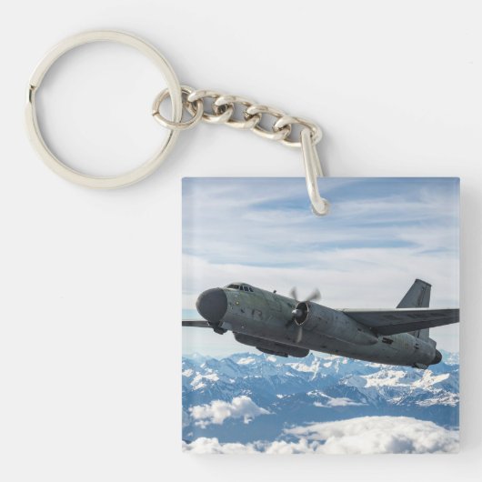Flugzeug am Himmel Schlüsselanhänger (Vorderseite)