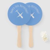 Flugzeug auf blauem Personalisiert Fächer (Vorne und Hinten)