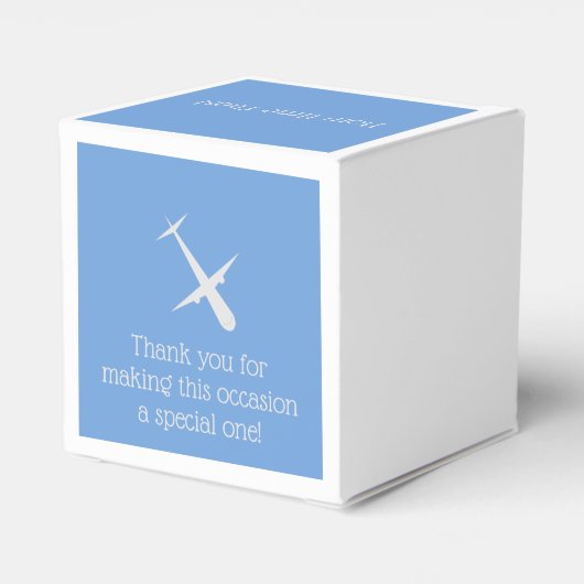 Flugzeug auf blauem Personalisiert Geschenkschachtel (Rückseite)