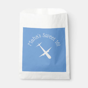 Flugzeug auf blauem Personalisiert Geschenktütchen