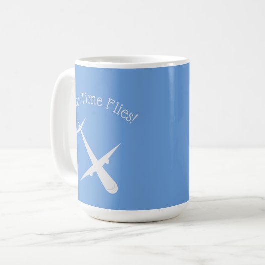 Flugzeug auf blauem Personalisiert Kaffeetasse (Vorderseite Links)