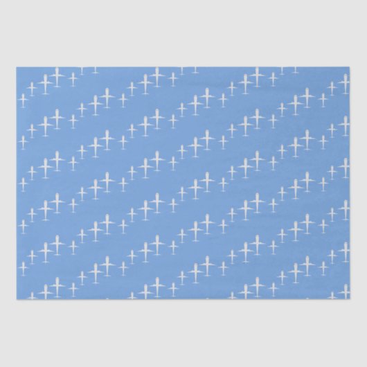 Flugzeug auf blauem Personalisiert Seidenpapier (Vorderseite)